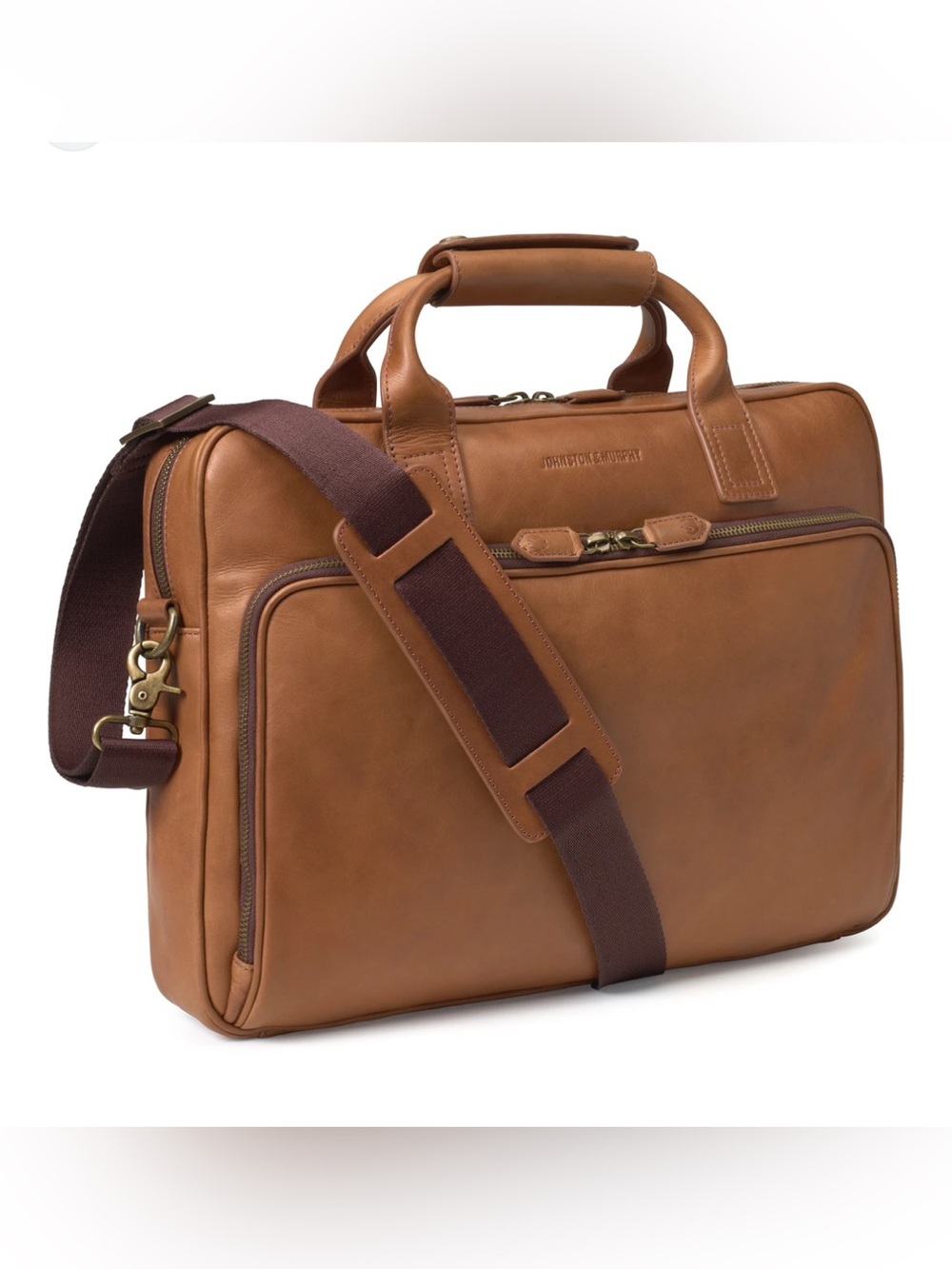Johnston & Murphy Rhodes Tan Briefcase